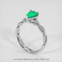 0.76 Ct. Emerald Ring, Silver 2
