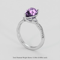 2.15 Ct. Purple Amethyst Ring, Silver 2
