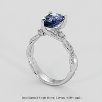 1.80 Ct. Greyish Blue Spinel Ring, Silver 2
