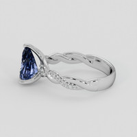 1.80 Ct. Greyish Blue Spinel Ring, Silver 4