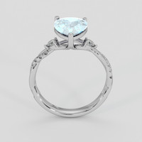 1.70 Ct. Blue Aquamarine Ring, Silver 3