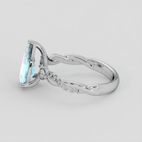 1.70 Ct. Blue Aquamarine Ring, Silver 4