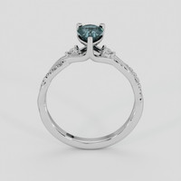 0.83 Ct. Greenish Blue Sapphire Ring, Silver 3