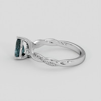 0.83 Ct. Greenish Blue Sapphire Ring, Silver 4