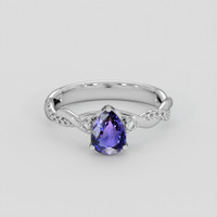 0.95 Ct. Purplish Blue Sapphire Ring, Silver 1