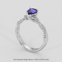 0.95 Ct. Purplish Blue Sapphire Ring, Silver 2
