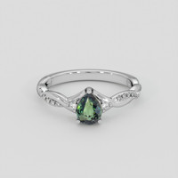 0.94 Ct. Green Sapphire Ring, Silver 1