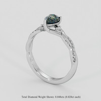0.94 Ct. Green Sapphire Ring, Silver 2