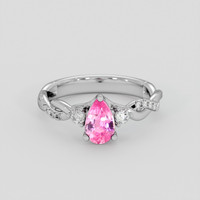 1.38 Ct. Pink Sapphire Ring, Silver 1