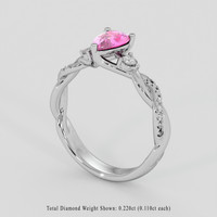 1.38 Ct. Pink Sapphire Ring, Silver 2