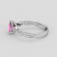 1.38 Ct. Pink Sapphire Ring, Silver 4