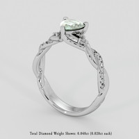 0.87 Ct. Bluish Green Sapphire Ring, Silver 2