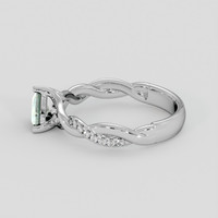 0.87 Ct. Bluish Green Sapphire Ring, Silver 4