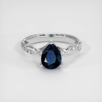 1.34 Ct. Blue Sapphire Ring, 10K White Gold 1