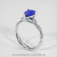 1.66 Ct. Blue Sapphire Ring, 10K White Gold 2