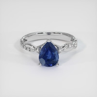 2.33 Ct. Blue Sapphire Ring, 10K White Gold 1