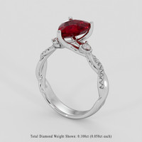 2.01 Ct. Ruby Ring, 10K White Gold 2