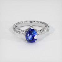 1.38 Ct. Blue Sapphire Ring, 10K White Gold 1