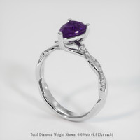 1.71 Ct. Purple Sapphire Ring, 10K White Gold 2