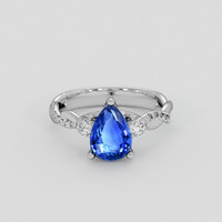 2.07 Ct. Blue Sapphire Ring, 10K White Gold 1