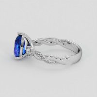 2.07 Ct. Blue Sapphire Ring, 10K White Gold 4