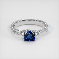 0.96 Ct. Sapphire Ring, 14K White Gold 1