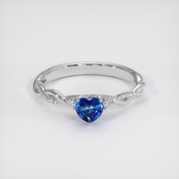 0.83 Ct. Sapphire Ring, 14K White Gold 1