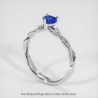 0.83 Ct. Sapphire Ring, 14K White Gold 2