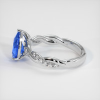 3.04 Ct. Blue Sapphire Ring, 14K White Gold 4