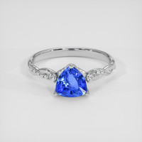 0.83 Ct. Blue Sapphire Ring, 14K White Gold 1