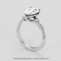 1.90 Ct. Greenish Blue Aquamarine Ring, 14K White Gold 2