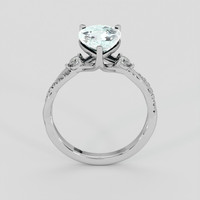 1.90 Ct. Greenish Blue Aquamarine Ring, 14K White Gold 3