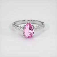 1.17 Ct. Pink Sapphire Ring, 14K White Gold 1