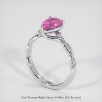1.17 Ct. Pink Sapphire Ring, 14K White Gold 2