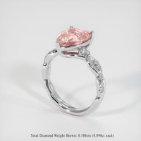 4.17 Ct. Padparadscha Sapphire Ring, 14K White Gold 2