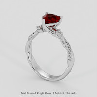 1.22 Ct. Ruby Ring, 14K White Gold 2