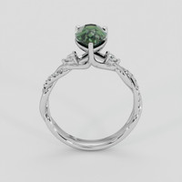 2.06 Ct. Green Sapphire Ring, 14K White Gold 3