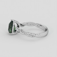 2.06 Ct. Green Sapphire Ring, 14K White Gold 4