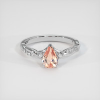 1.14 Ct. Padparadscha Sapphire Ring, 14K White Gold 1