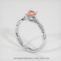 1.14 Ct. Padparadscha Sapphire Ring, 14K White Gold 2