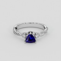 0.66 Ct. Blue Sapphire Ring, 14K White Gold 1