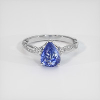 2.00 Ct. Blue Sapphire Ring, 14K White Gold 1