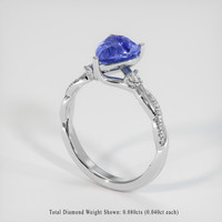 2.00 Ct. Blue Sapphire Ring, 14K White Gold 2
