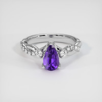 1.38 Ct. Sapphire Ring, 14K White Gold 1