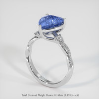 2.69 Ct. Blue Sapphire Ring, 14K White Gold 2