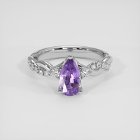 1.05 Ct. Purple Sapphire Ring, 14K White Gold 1
