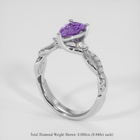 1.05 Ct. Purple Sapphire Ring, 14K White Gold 2