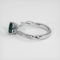 0.69 Ct. Greenish Blue Sapphire Ring, 14K White Gold 4