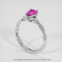 1.09 Ct. Purplish Pink Sapphire Ring, 14K White Gold 2