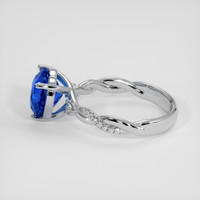 4.50 Ct. Blue Sapphire Ring, 14K White Gold 4